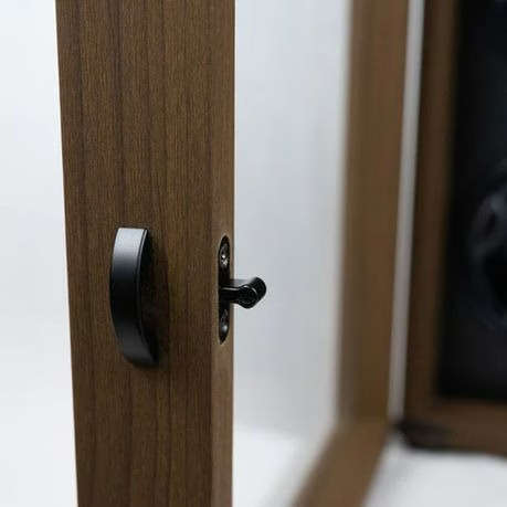 USB Powered Double Watch Winder with Glass Door-LED Backlit (Walnut Finish)
