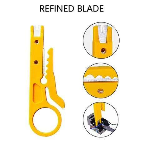 Rj45 EZ Pass Through Crimper Tool with Wire Stripper