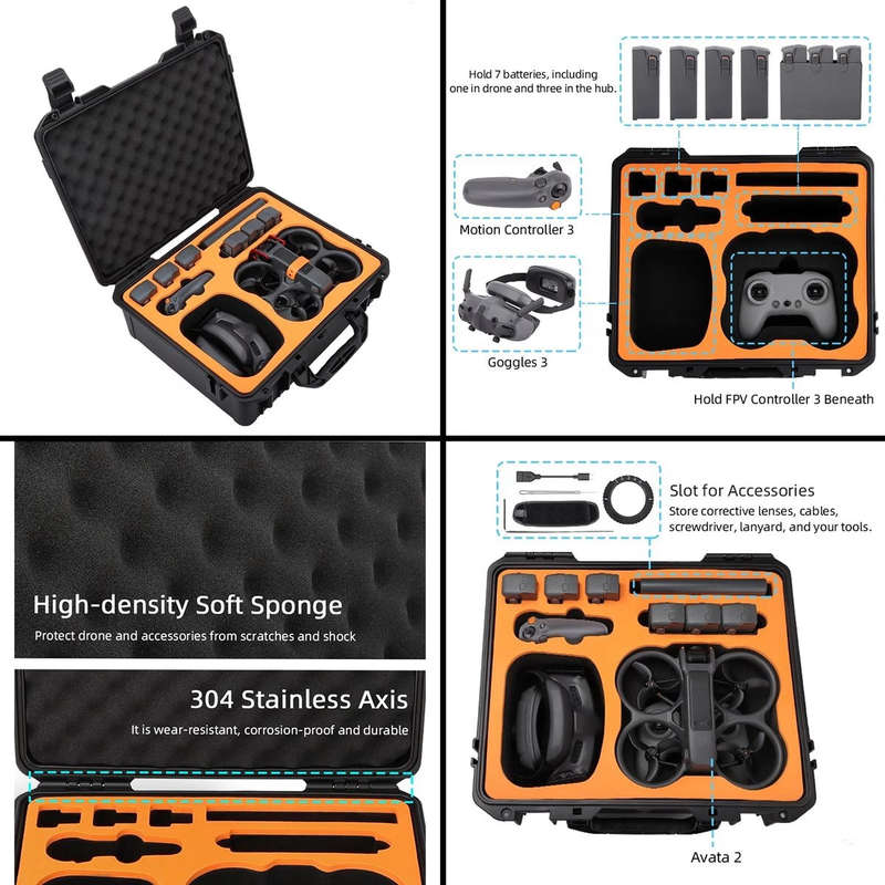 SunnyLife ABS Hard Shell Waterproof Case for DJI Avata 2