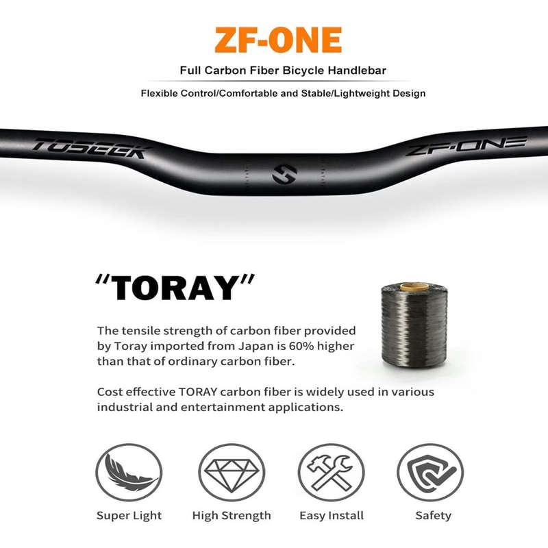 TOSEEK ZF-ONE Carbon Riser MTB Handlebar - 760mm Wide