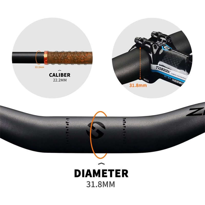 TOSEEK ZF-ONE Carbon Riser MTB Handlebar - 760mm Wide