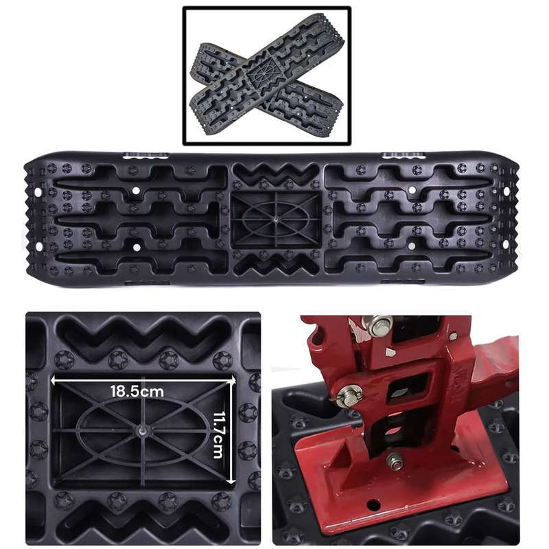 Recovery Traction Sand/Mud Tracks with Jack Base (Set Of 2) - Black