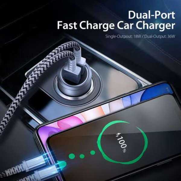 DUX DUCIS B40 Fast Dual Car Charger (2 USB @ 18W each)