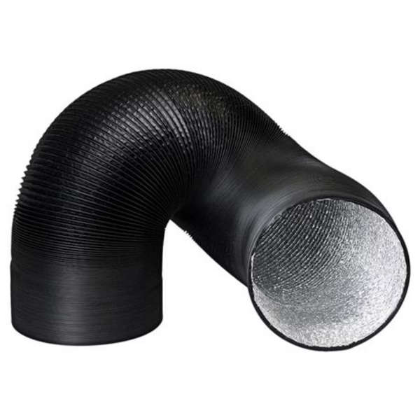200mm Black PVC Coated Aluminium Ducting (10m Length)