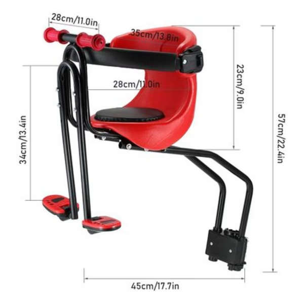 Front Child Seat For Bicycle - Red &amp; Black