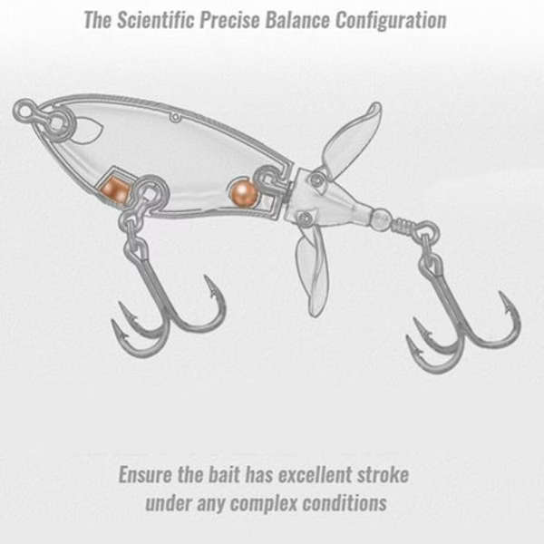 3 Piece Truscend Topwater Fishing Rapala Lure Spinning Tail With BKK Hooks