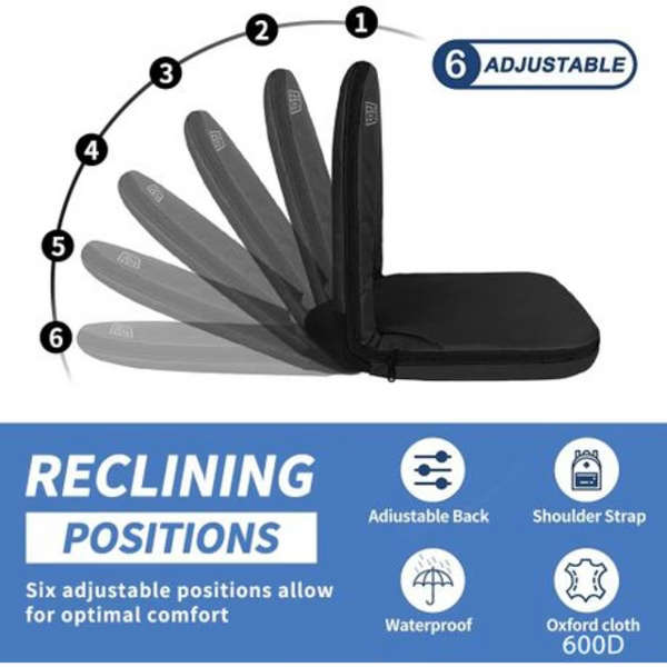 2 x 5by5 Padded Stadium Chair With Back Support-600D Waterproof Oxford Nylon