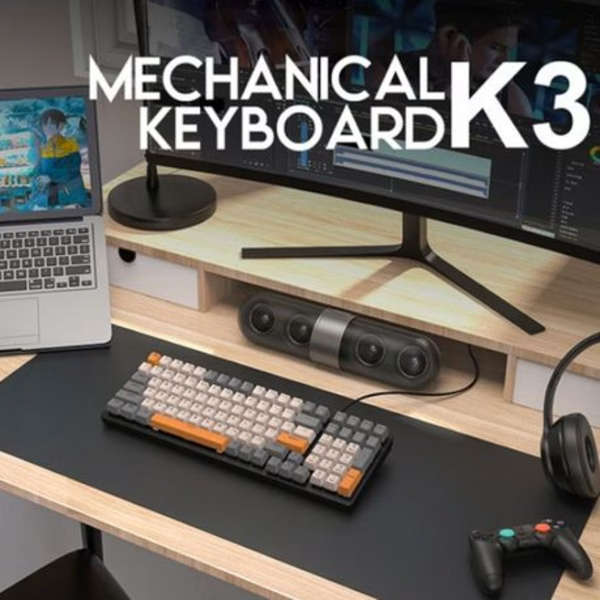 Olive Tree - K3 RGB Wired Mechanical Gaming Keyboard - Grey Orange