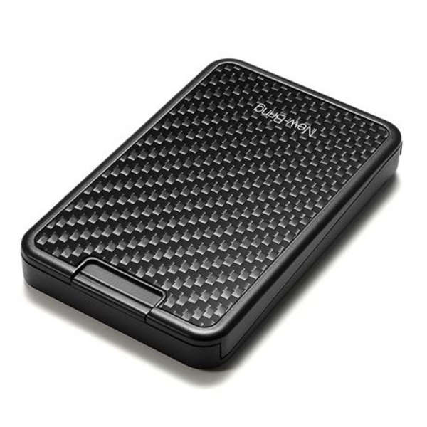New-Bring Aluminum Sliding Card Holder - RFID Blocking (Black &amp; Carbon)