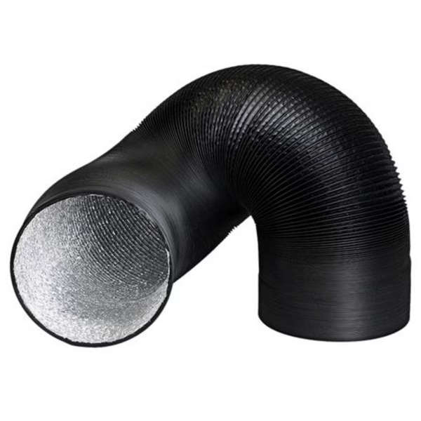 200mm Black PVC Coated Aluminium Ducting (10m Length)
