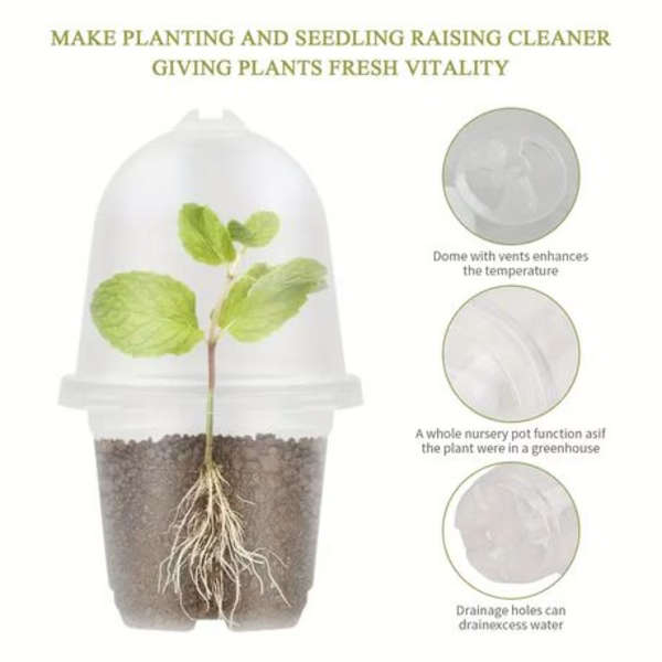 20 Piece Plant Propagation Domes with Pots &amp; Plant Labels