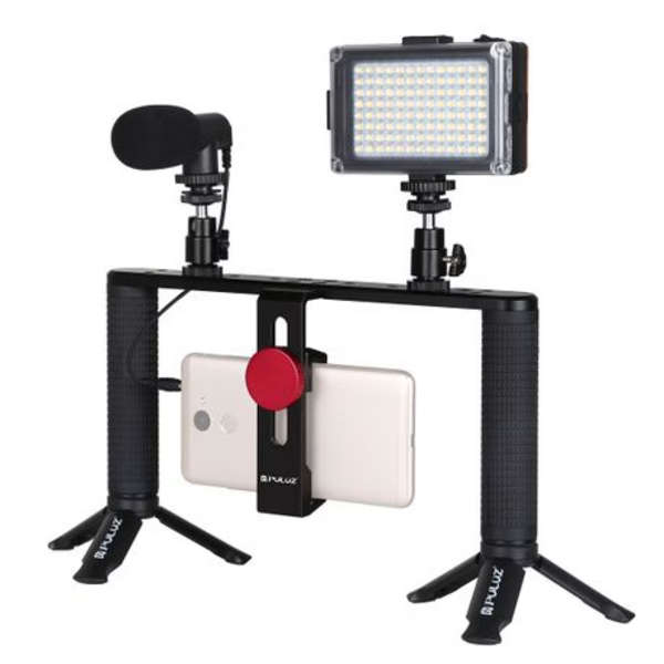 PULUZ Vlogging Smartphone Video Rig Kit with LED Video Light