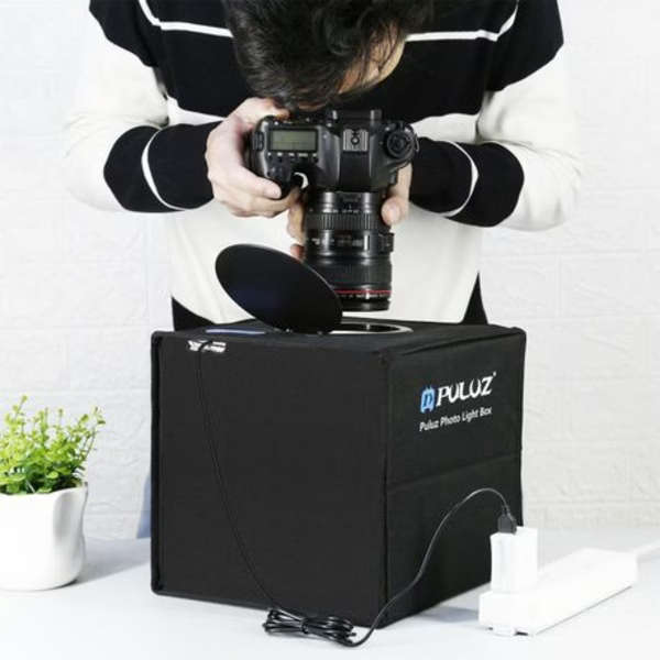PULUZ 25cm LED Photo Softbox with 12 Colour Backdrops