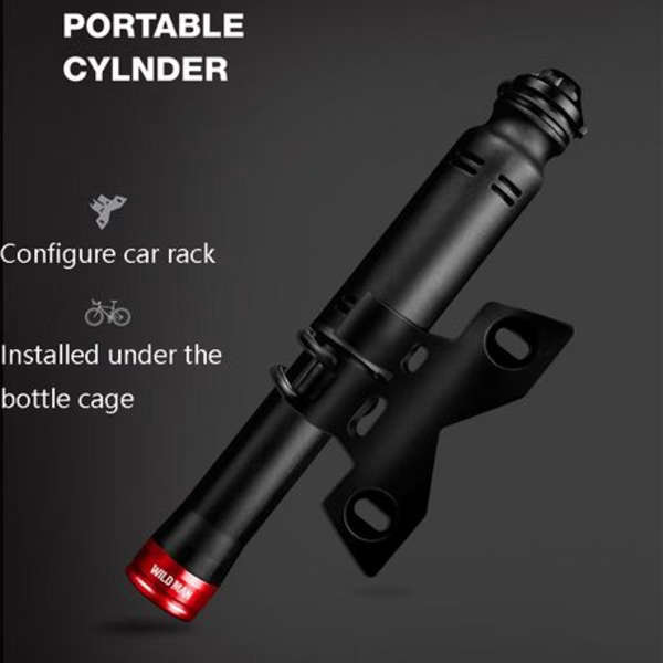 Wild Man Mini Bike Pump (Black &amp; Red) - 19.6cm