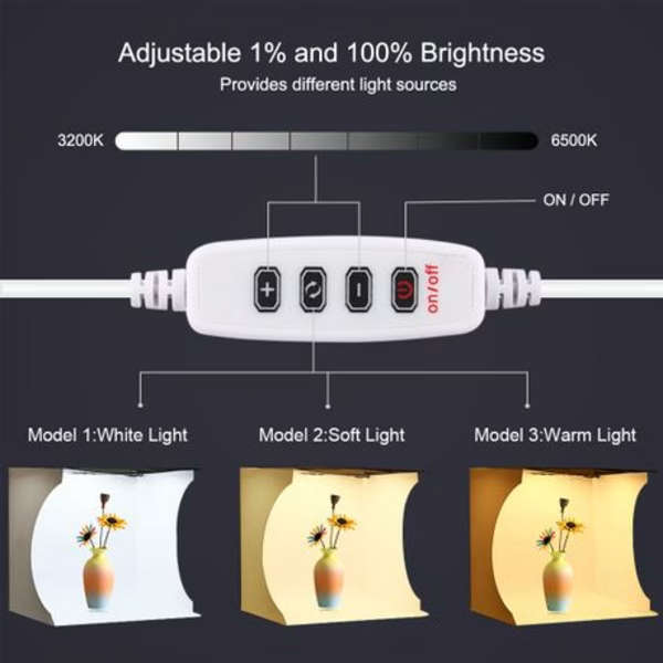 PULUZ 30cm Photo Box with Ring Light (6 Colour Backdrops)