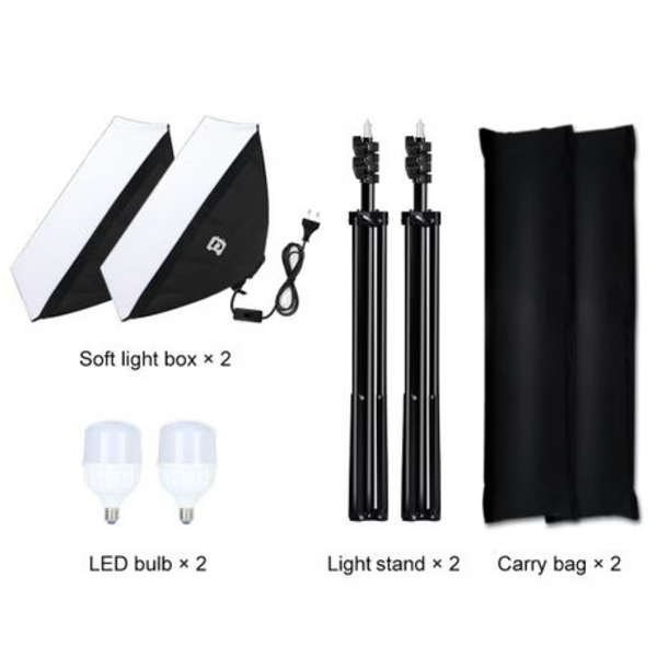 2 x Puluz Soft Box Continuous Lighting Kits (2x E27 Single Globe Sockets)