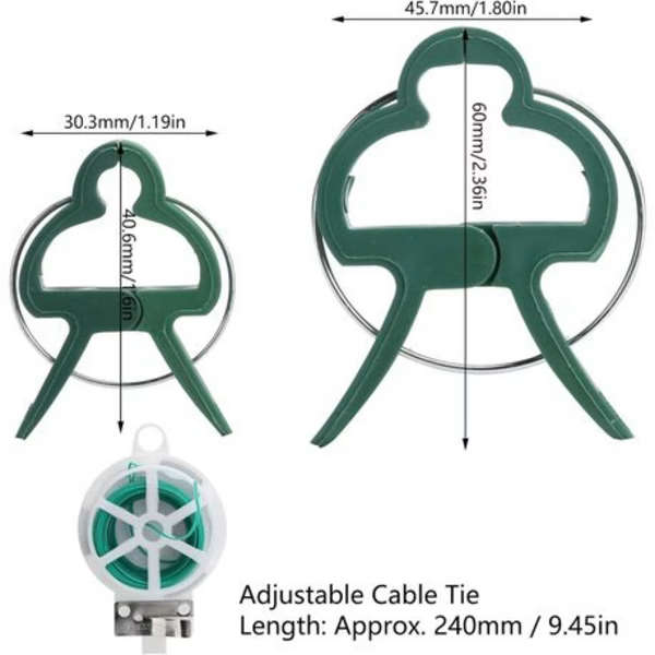 Plant Clip &amp; Tie Set - 18pcs Tomato Clips, 12pcs Ties &amp; PE Wire Reel