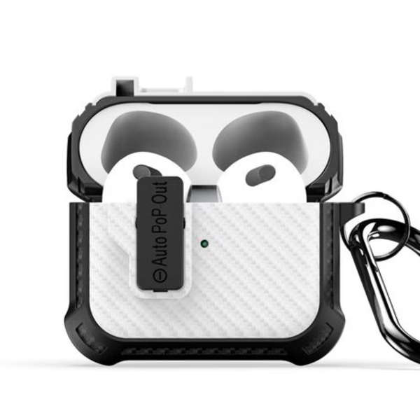 Dux Ducis TPU+PC Case with Carabiner for Apple Pods 3 (PECI Series)White - White