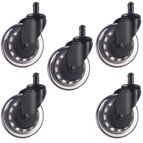 T4U Office Chair Castor Wheels with Bearing Guard (All Floors) (Set Of 5)