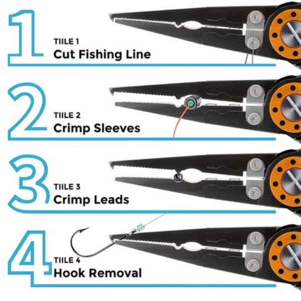 Camping Multi Use Fishing Pliers &amp; Mouth Grip Set of 4