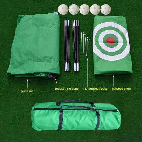 Portable Golf Practice Net 200cm x 140cm with Practice Balls & Carry Bag - Green