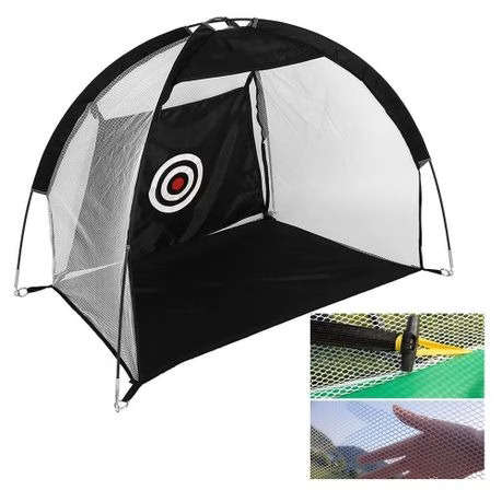 Portable Golf Practice Net 200cm x 140cm with Practice Balls & Carry Bag - Black