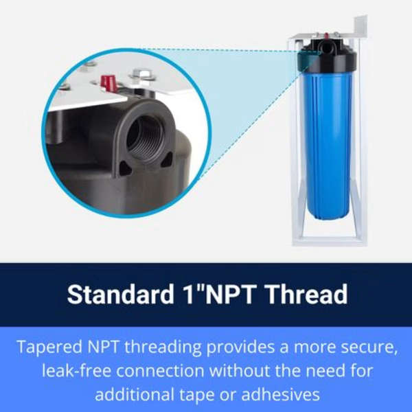 3-Stage 20" House Water Filter with 1 Micron Filters &amp; Carbon Filter(Floor)