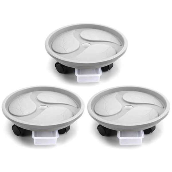 3 Piece Plant Caddy With Wheels And Drainage Tray