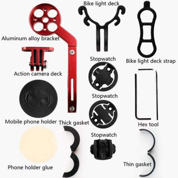 T4U Aluminium Out Front Garmin Mount with Torch Bracket