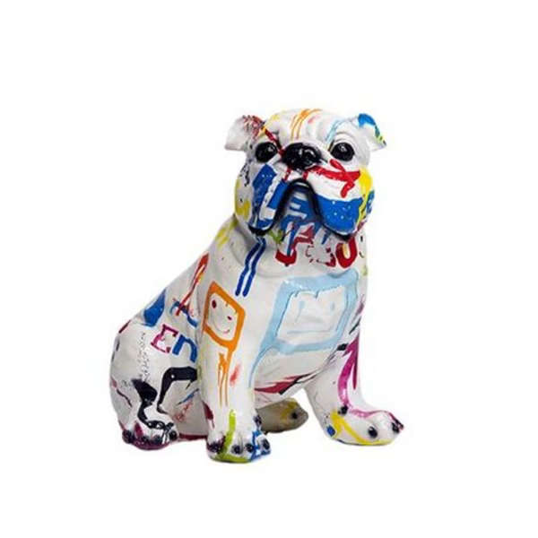 Sitting Bulldog Resin Ornament - 17x24x23cm