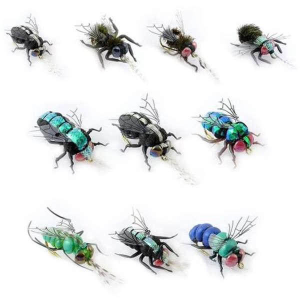 10-Piece Realistic Fly Fishing Lures - Lifelike Dry Flies for Trout &amp; Bass