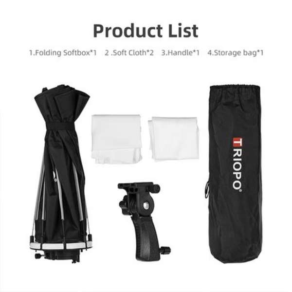 TRIOPO KS90 Octa Softbox for Portable Flash (90cm) with Handle