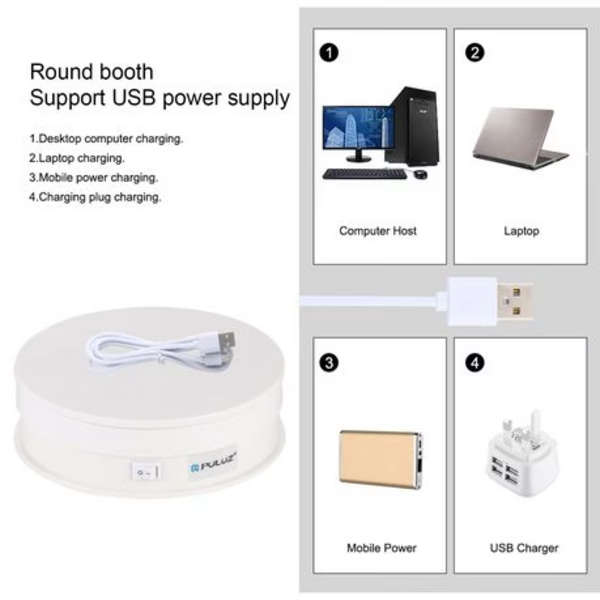 PULUZ 15cm USB Powered Photography Turntable