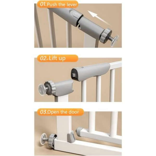 Safe Metal Expandable Gate with Narrow Bar - Pet and Baby Safety Door