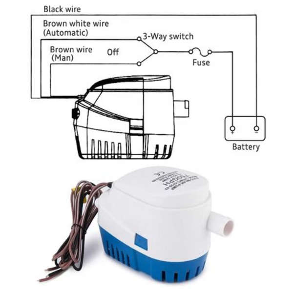 Automatic fully submersible 12 volt DC bilge pump (750GPH)