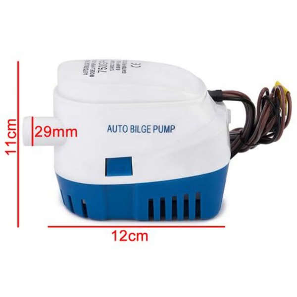 Automatic fully submersible 12 volt DC bilge pump (750GPH)