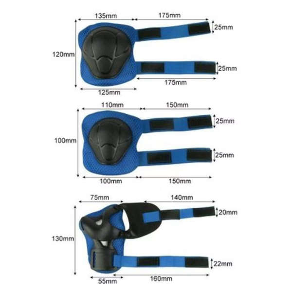 6 Piece Knee - Elbow &amp; Wrist Guard Set for Children - 2-7yrs - 15-35kg