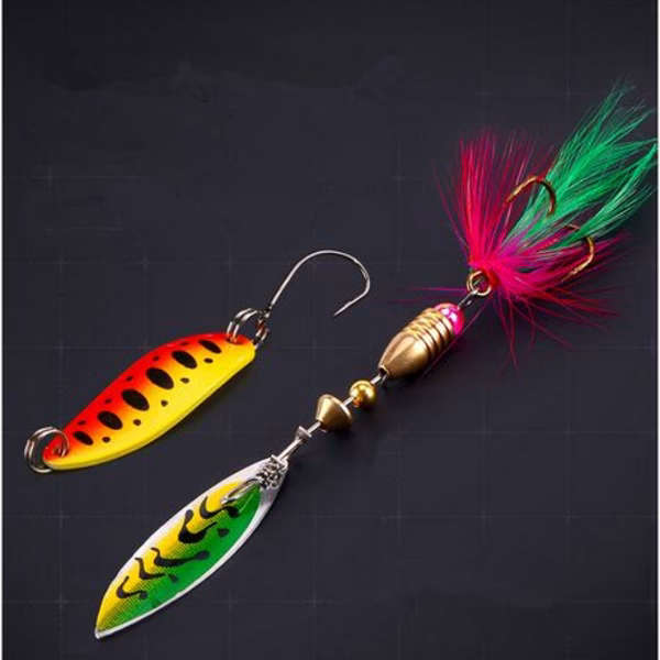 Rainbow Spinner Lures with Hard Case - 16 Piece