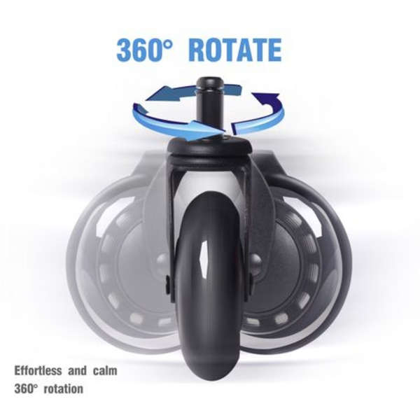 T4U Office Chair Castor Wheels with Bearing Guard (All Floors) (Set Of 5)