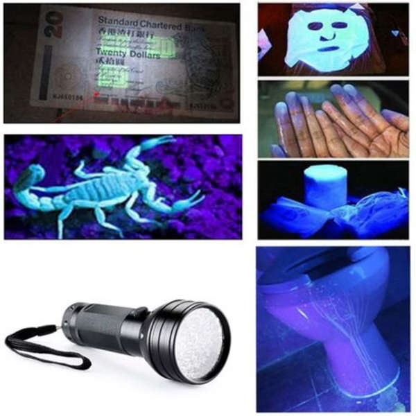 UV Flashlight Black Light 51 LED 395 NM Pet Urine Detector for Scorpion