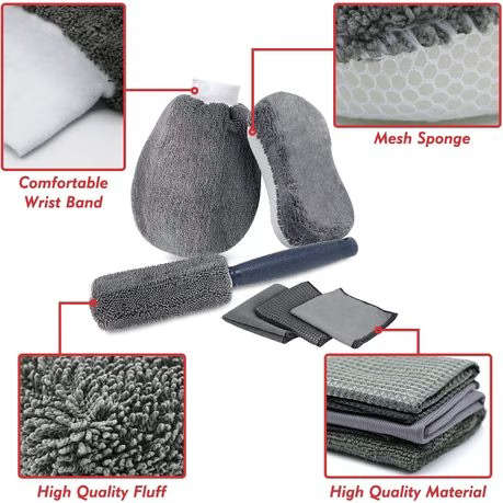 Premium 10-Piece Car Wash Kit with Grit Guard & Storage Bag
