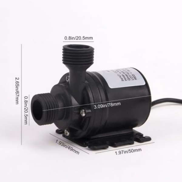 Brushless DC 12 Volt Submersible 5m Pump 800l/h with 0.5m Cable
