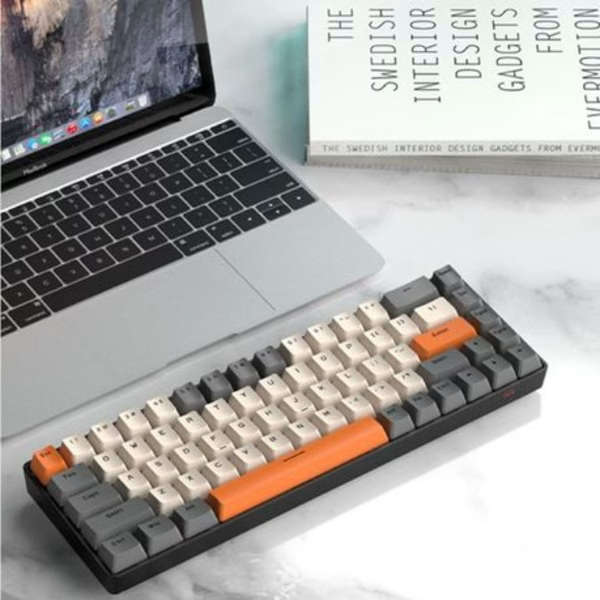 T8 RGB Wired Mechanical Gaming Keyboard Blue Switch - Grey Orange
