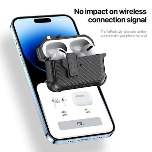 Dux Ducis TPU+PC Case with Carabiner for Apple Pods 3 (PECI Series)White - Black