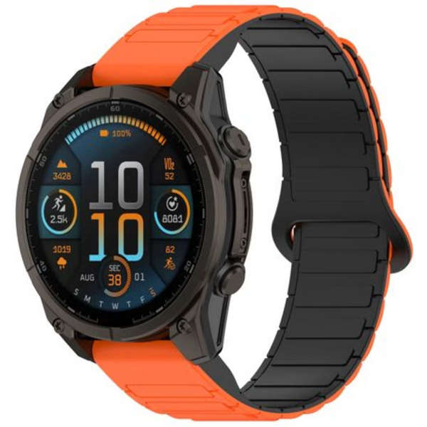 LOBO 26mm FastFit Magnetic Strap Compatible With Garmin Fenix/Epix/Instinct/Tactix etc. - Orange