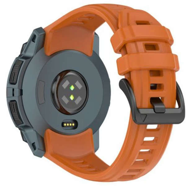 LOBO Silicone Strap Compatible With Garmin Instinct 3 - 50mm Models - Dark Orange