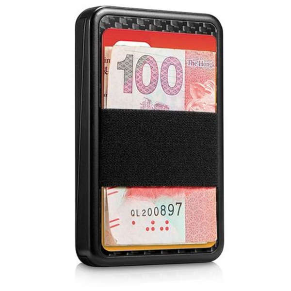 New-Bring Aluminum Sliding Card Holder - RFID Blocking (Black &amp; Carbon)