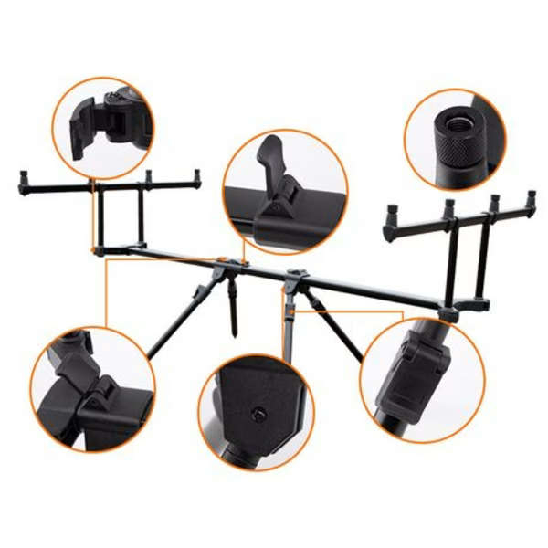 Pro Adjustable Carp Fishing 4-Rod Pod With Bag