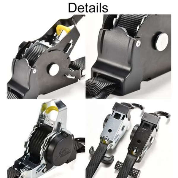 Automatic Retract Tensioner Cargo Fixing Straps for Car/Motorcycle 3m