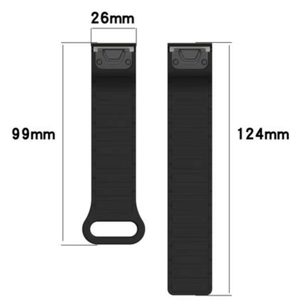LOBO 26mm FastFit Magnetic Strap Compatible With Garmin Fenix/Epix/Instinct/Tactix etc. - Blue, B...